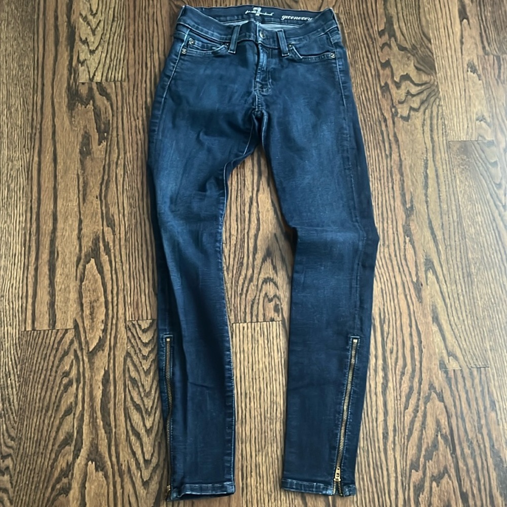 7 For All Mankind Dark Blue Skinny Jeans